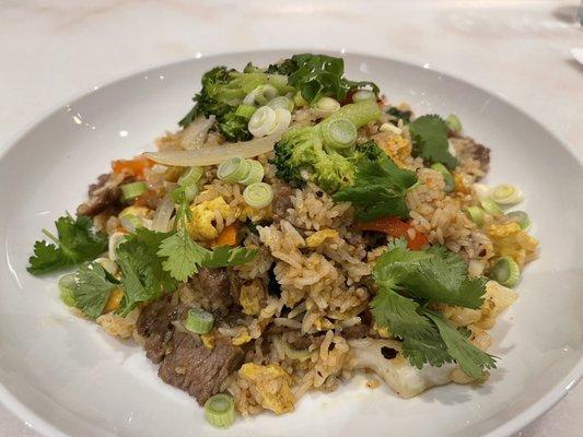 Basil fried rice with steak. Best fried rice ever. Loved it. Should try at least once.