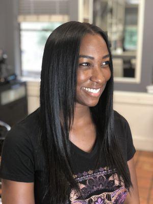 Is it a sew in or silk press? So natural your eyes wont be able to tell at Houston Weaves.
 #Houstonweaves