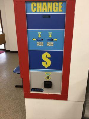 We have two change machines for your convenience.