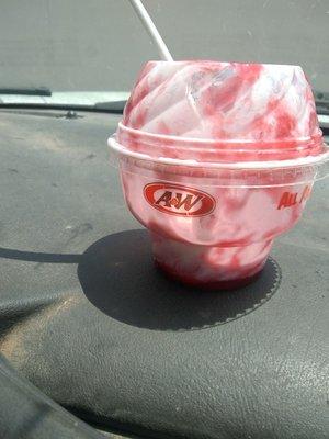 What's left of the strawberry sundae...