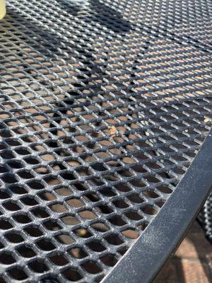 Dirty patio table