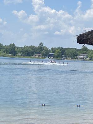 Synchronized water skiers to kick off the boat parade!