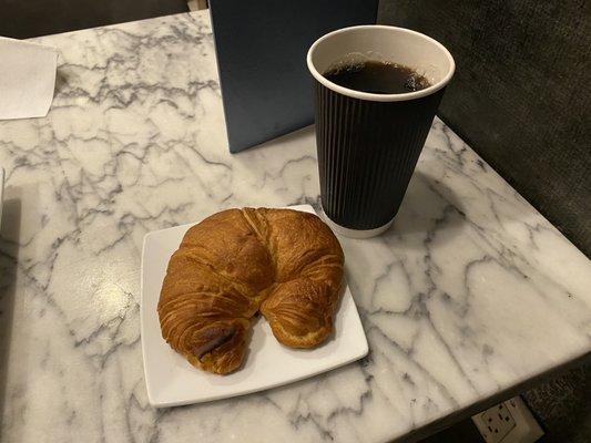 Croissant and large coffee