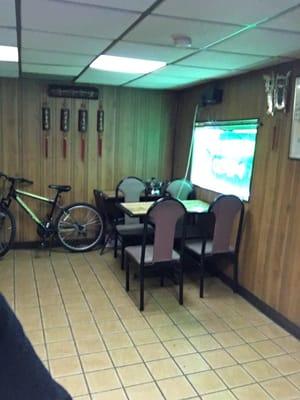 Smallest dining area ever. Take out is the way to go.