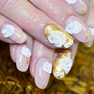 24k pure gold with 3D flower by Tina!