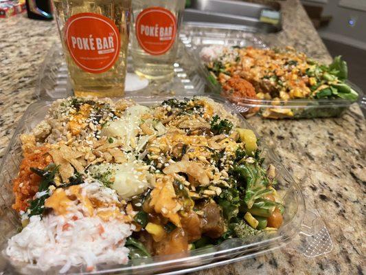 Large Poke Bowl: Spicy OG Tuna, Salmon, Spicy Tuna  Pineapple Cream Soda & _____ Cream Soda