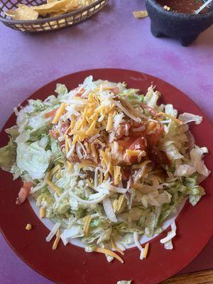 Shredded Chicken Tostada