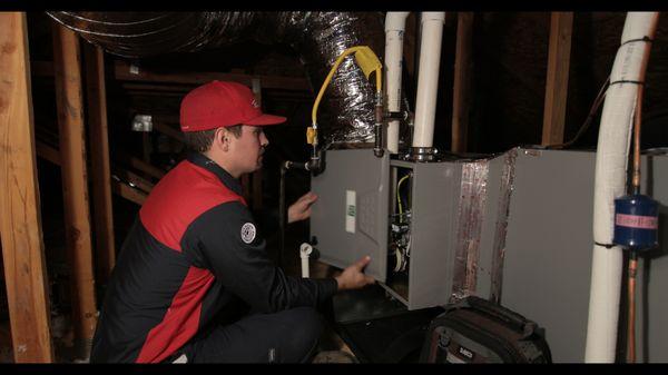 We offer furnace repair on all makes and models of furnaces, heat pumps, or thermostats.