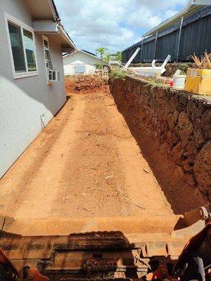 Pearl city Project Prep for concrete pad