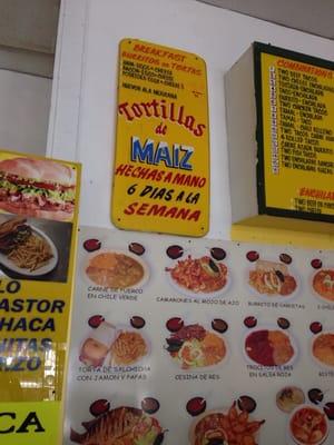 Hand made corn tortilla sign