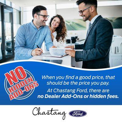 No dealer Add-Ons or Hidden Fees at Chastang Ford