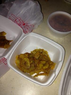 This is supposed to be plantains. They are supposed to be sweet. This I believe is platanos. Either way its disgusting.