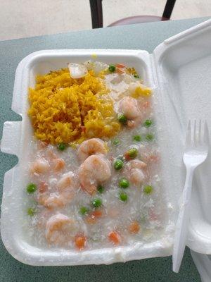 Shrimp dinner that looks like