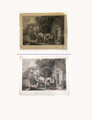 Before and after a paper conservation treatment at Artworks