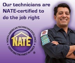 Village's HVAC department is NATE Certified, meaning fast, efficient quality service for you by a highly trained technician.