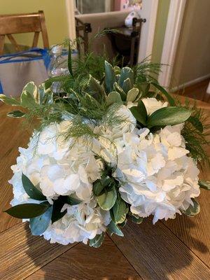 White hydrangeas