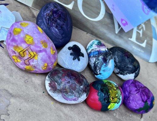 Dropped off 8 Rocks today with JoJo Siwa tattoos on them for their Rock Garden my daughter and I painted!!