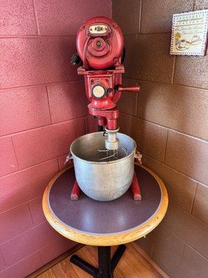 Old dough mixer on display