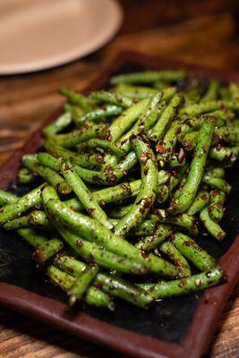 Just like my mom used to make green beans + black bean sauce