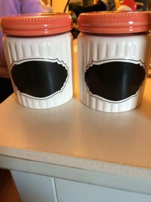 Food canisters with chalkboard fronts