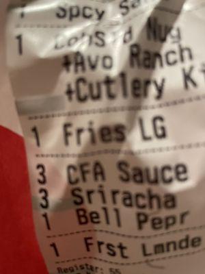 This is what I ordered. Large Chick-fil-A Waffle Potato Fries