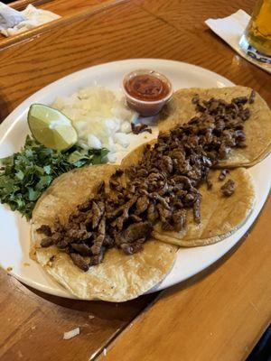 3 carne asada taco dinner