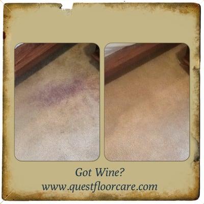 Getting a wine stain out of the carpet!