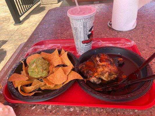 Quarter Chicken(white) Guacamole & Chips