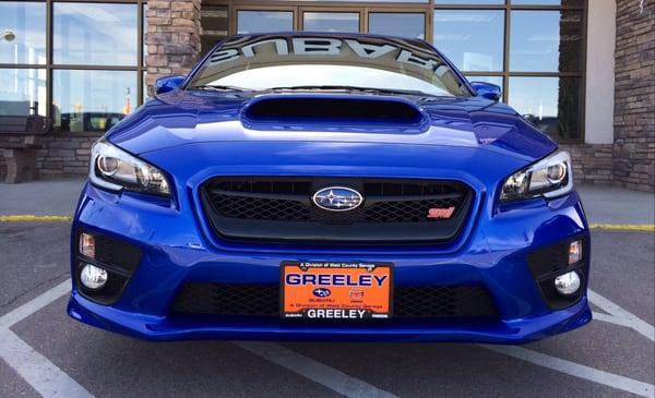 WRX STI at Greeley Subaru dealership in Colorado