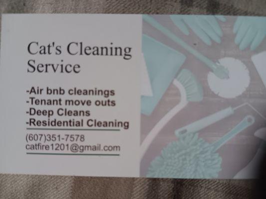 Business card with services offered