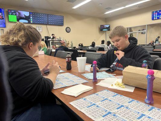 At our table playing Bingo