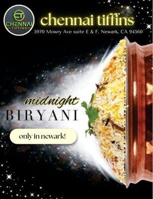 Midnight Biryani 
Chettinad Style Seeraga Samba Biryani