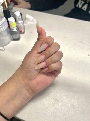 the almond shape before nail color