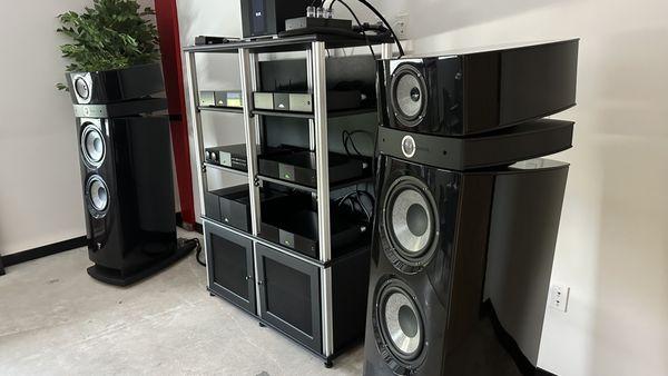 We have the Naim flagship stack available by appointment only. The Focal Maestros sing with this stellar setup.