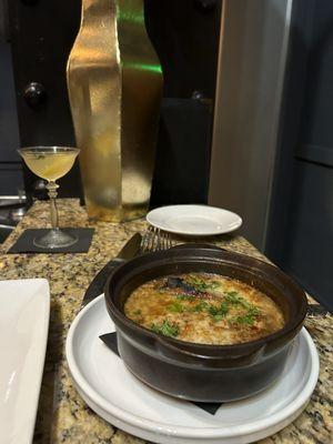 Huge delicious French onion soup