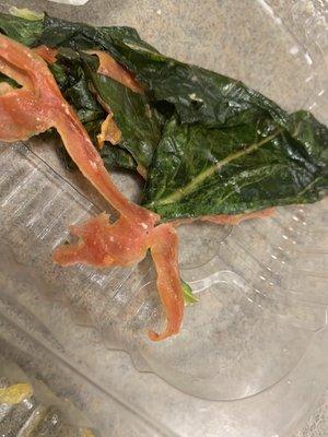 Wilted, odd tasting lettuce and paper thin tomato that was in the Turkey Club Panini... yuck