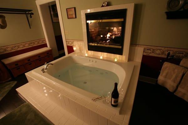 Whirlpool tub, breakfast delivered to your door, gas fireplace, The Inn By the Side of the Road in Harrisonburg Virginia