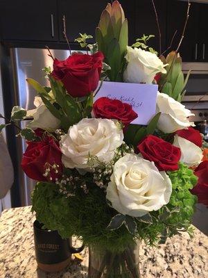 Red and White Roses