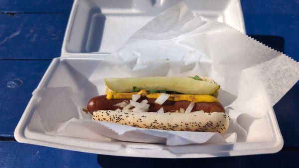 Chicago style hot dog