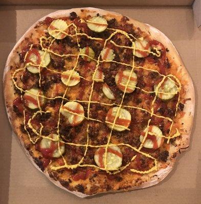 Cheeseburger pizza so yummy