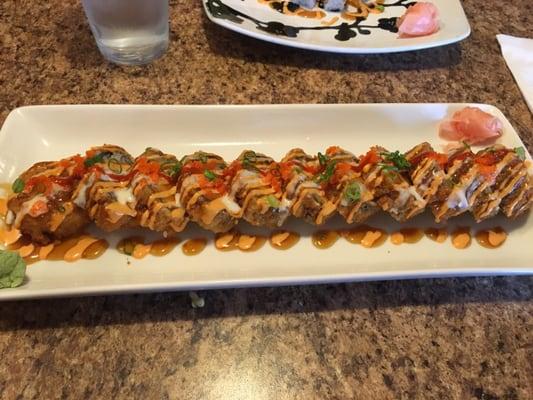 Flaming Philadelphia roll