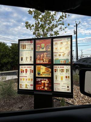 Drive up menu