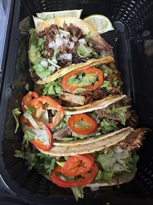 Brisket, Al Pastor, Steak & Carnitas Tacos