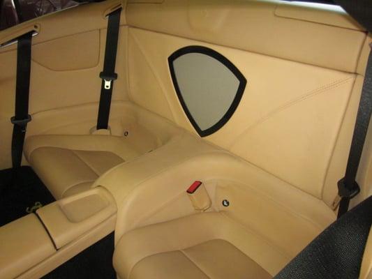 Custom Subwoofer enclosure in a Ferrari California.