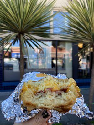 Original Sandwich ($8) - biscuit, cheese, egg, bacon