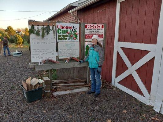 Welcome to the choose-and-cut field. We provide a saw, and cart to bring in your tree.