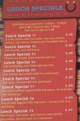 Lunch Specials