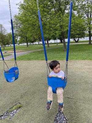 My son on swing