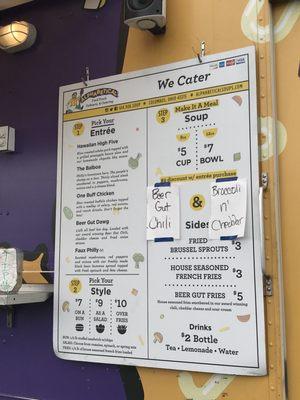 Food Truck Menu 4/19/2018