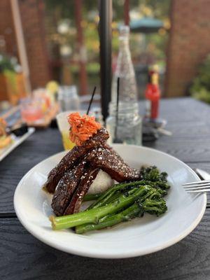 Korean BBQ rib special , with sticky rice